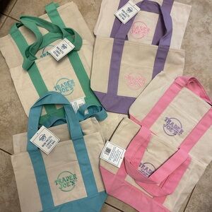 Set of (8) Trader Joe’s Pastel Totes